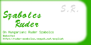szabolcs ruder business card